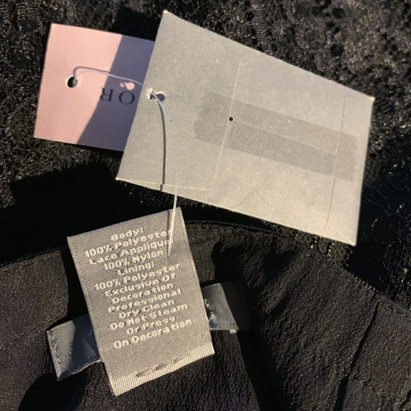 Ann Taylor Black Lace Skirt Pencil Sequin 0P S NEW - Picture 7 of 8